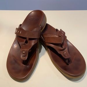 Clarks Dark Brown Leather Sandals